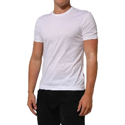 White Cotton Crew Neck Underwear Tee T-shirt