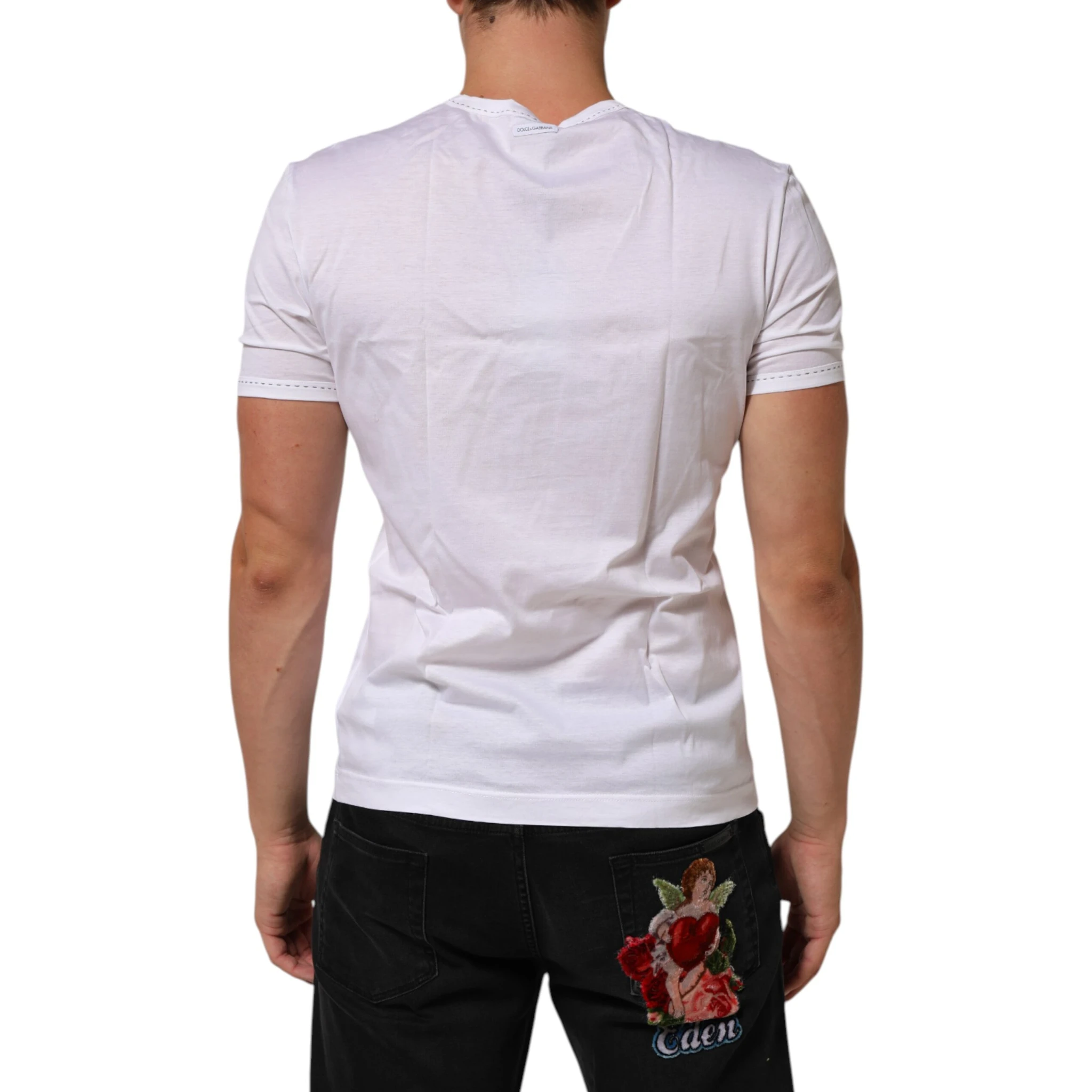 White Cotton Crew Neck Underwear Tee T-shirt