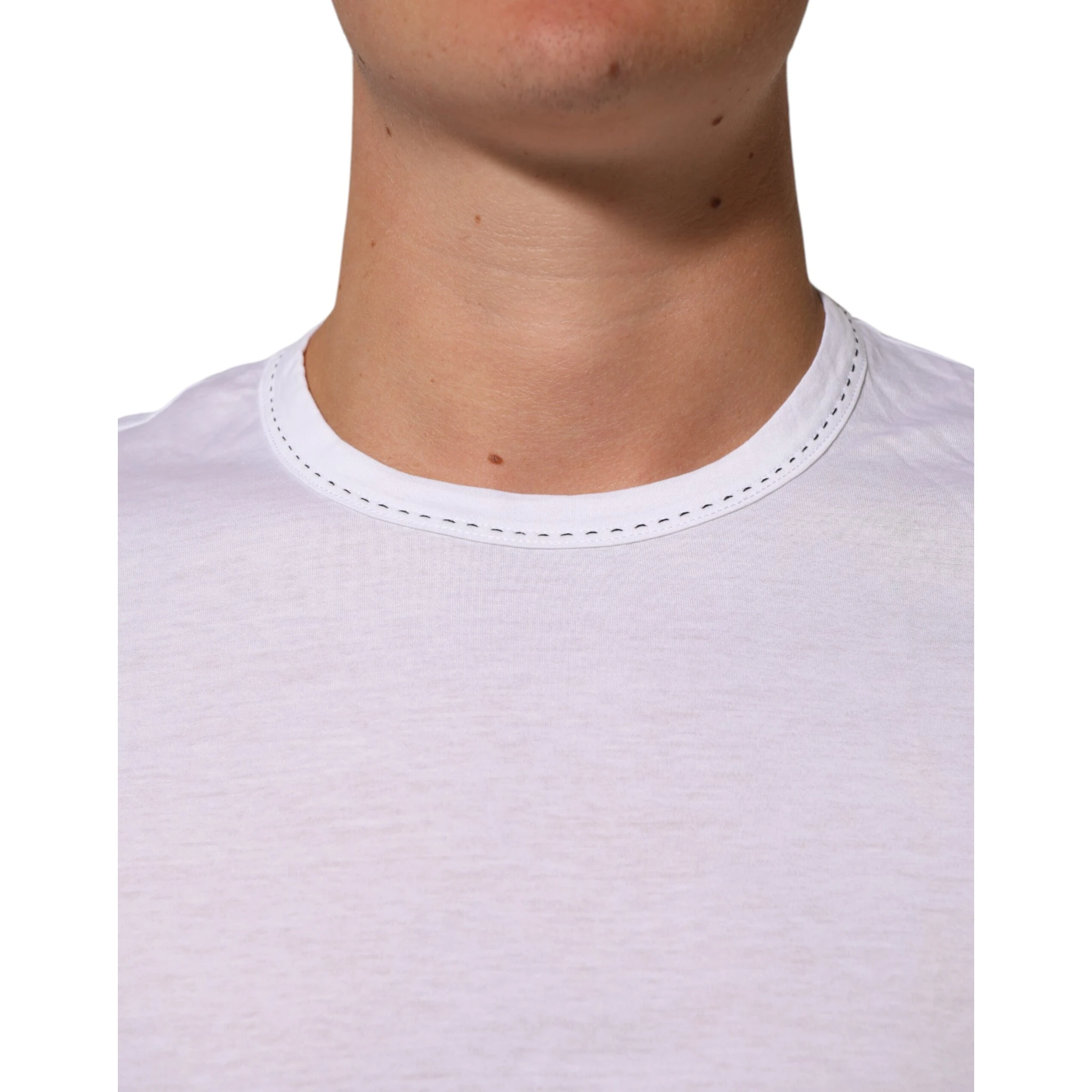 White Cotton Crew Neck Underwear Tee T-shirt