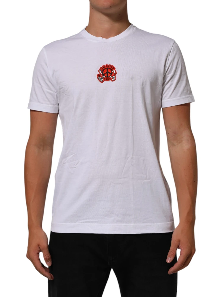 White Cotton DG Love Patch Crew Neck T-shirt alternative