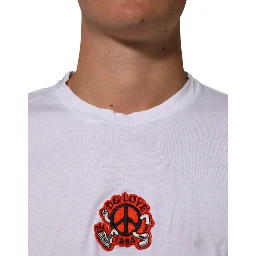 White Cotton DG Love Patch Crew Neck T-shirt