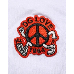White Cotton DG Love Patch Crew Neck T-shirt