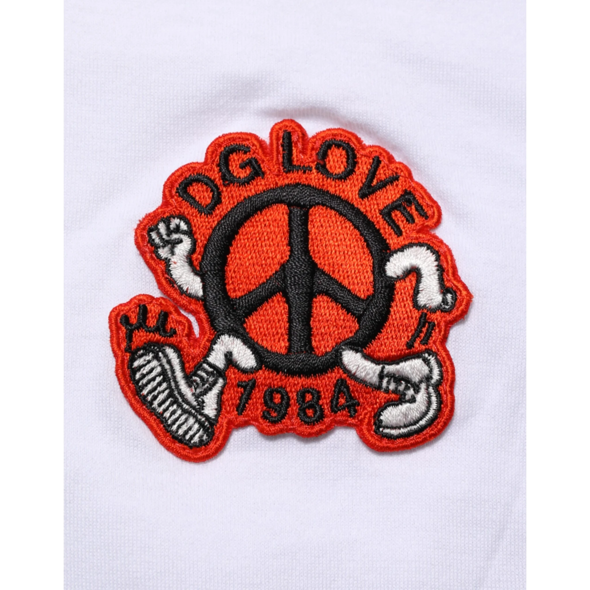 White Cotton DG Love Patch Crew Neck T-shirt