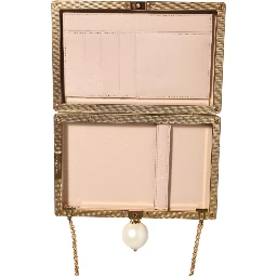 White Rose Embroidery Silk Gold Frame Clutch Purse Bag