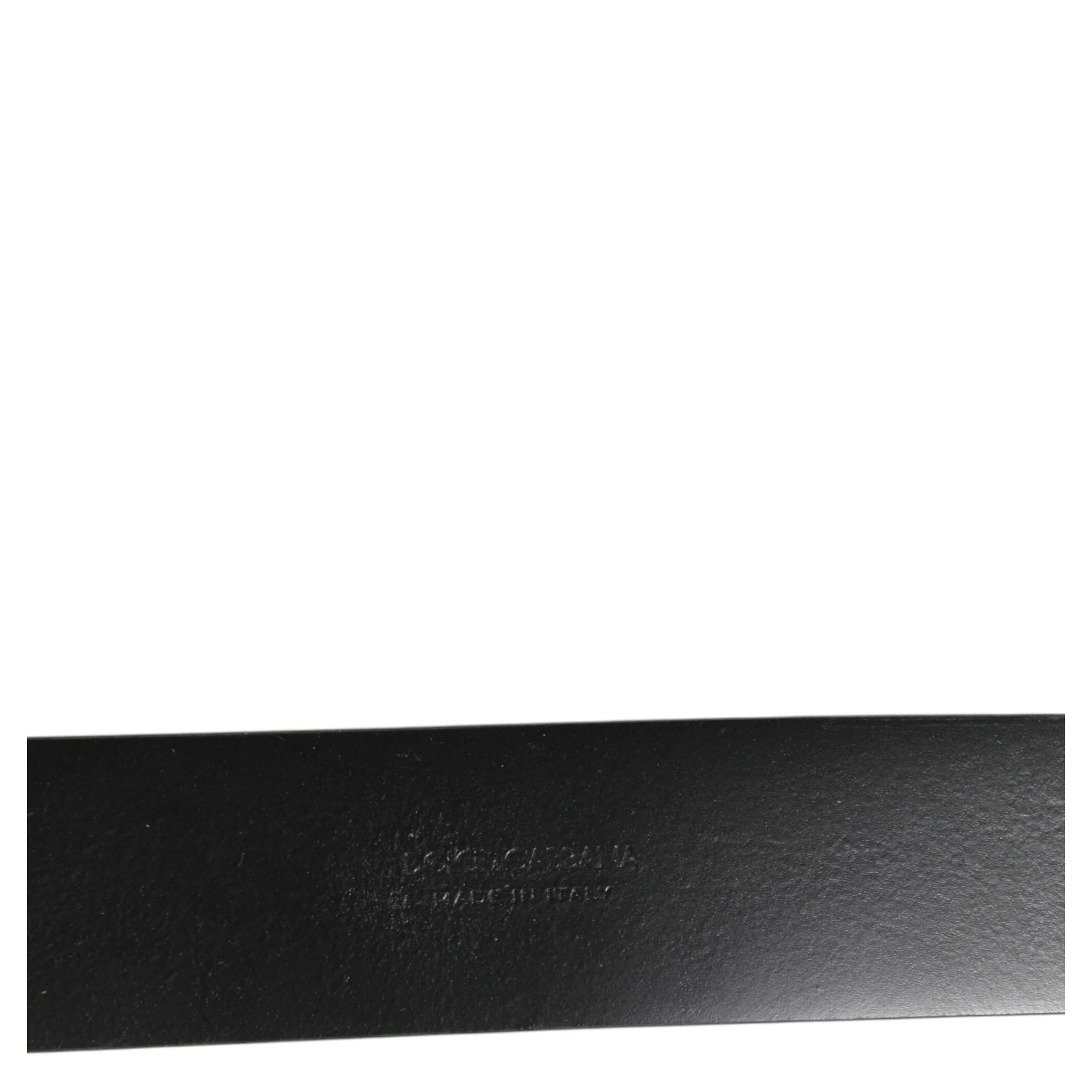 Black Leather Side Rings Brass Buckle Belt