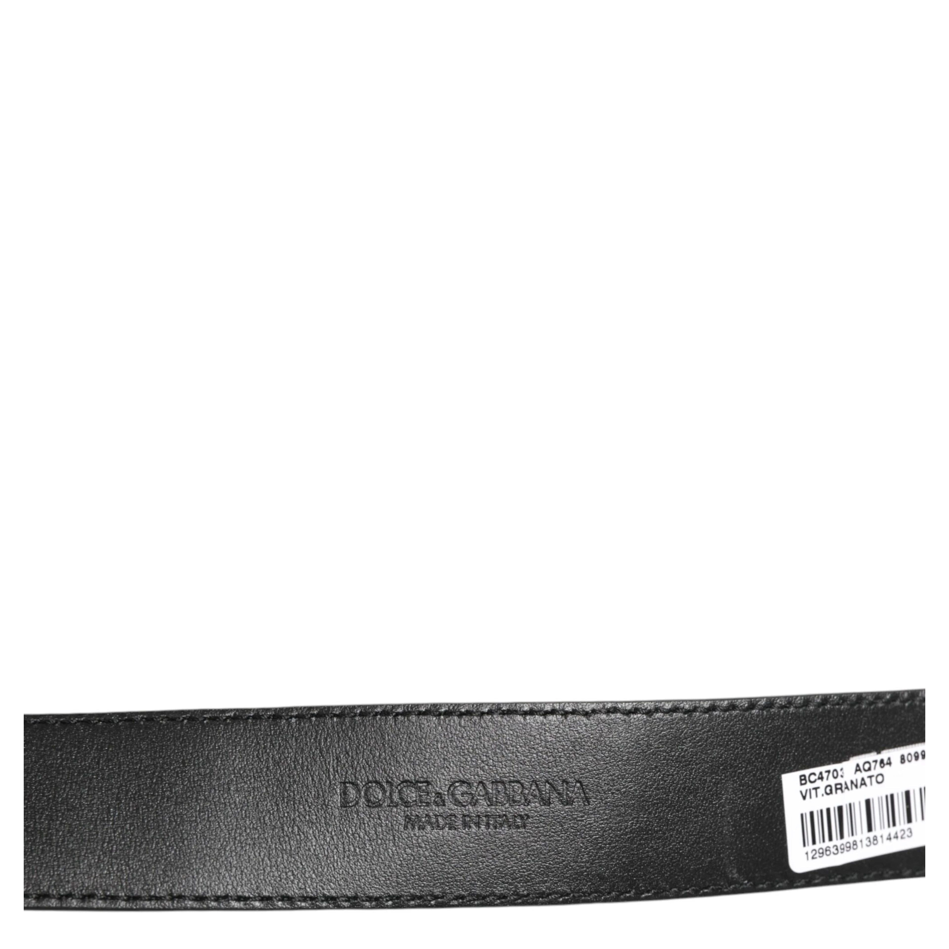 Black Leather Classic Metal Logo Buckle Belt