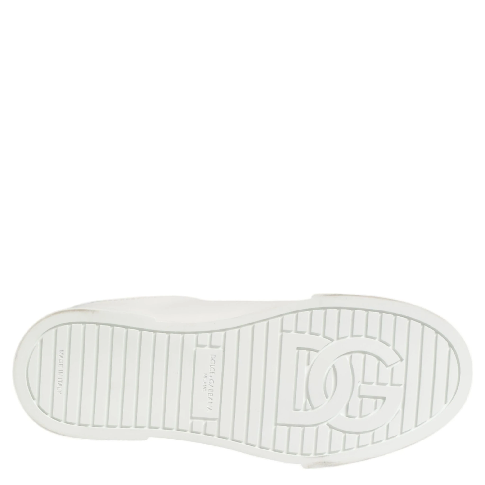 White DG Leather Low Top Sneakers Shoes