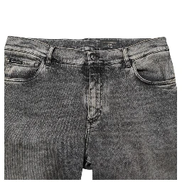 Gray Cotton Stretch Slim Fit Men Denim Jeans