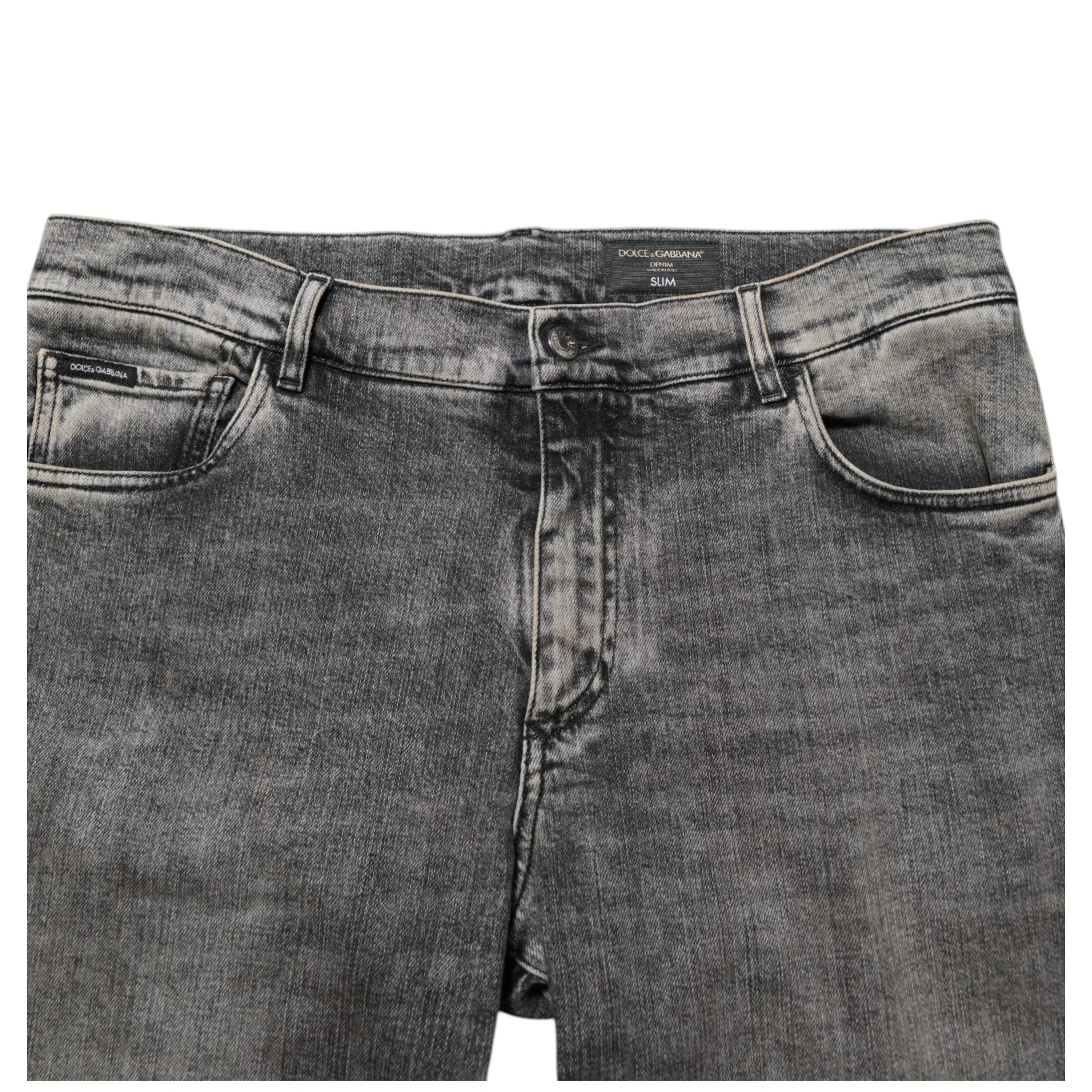 Gray Cotton Stretch Slim Fit Men Denim Jeans