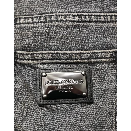 Gray Cotton Stretch Slim Fit Men Denim Jeans