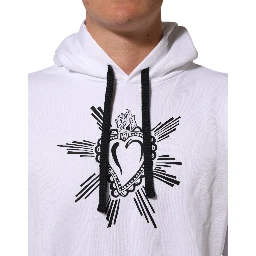 White Sacred Heart Hooded Sweatshirt Sweater