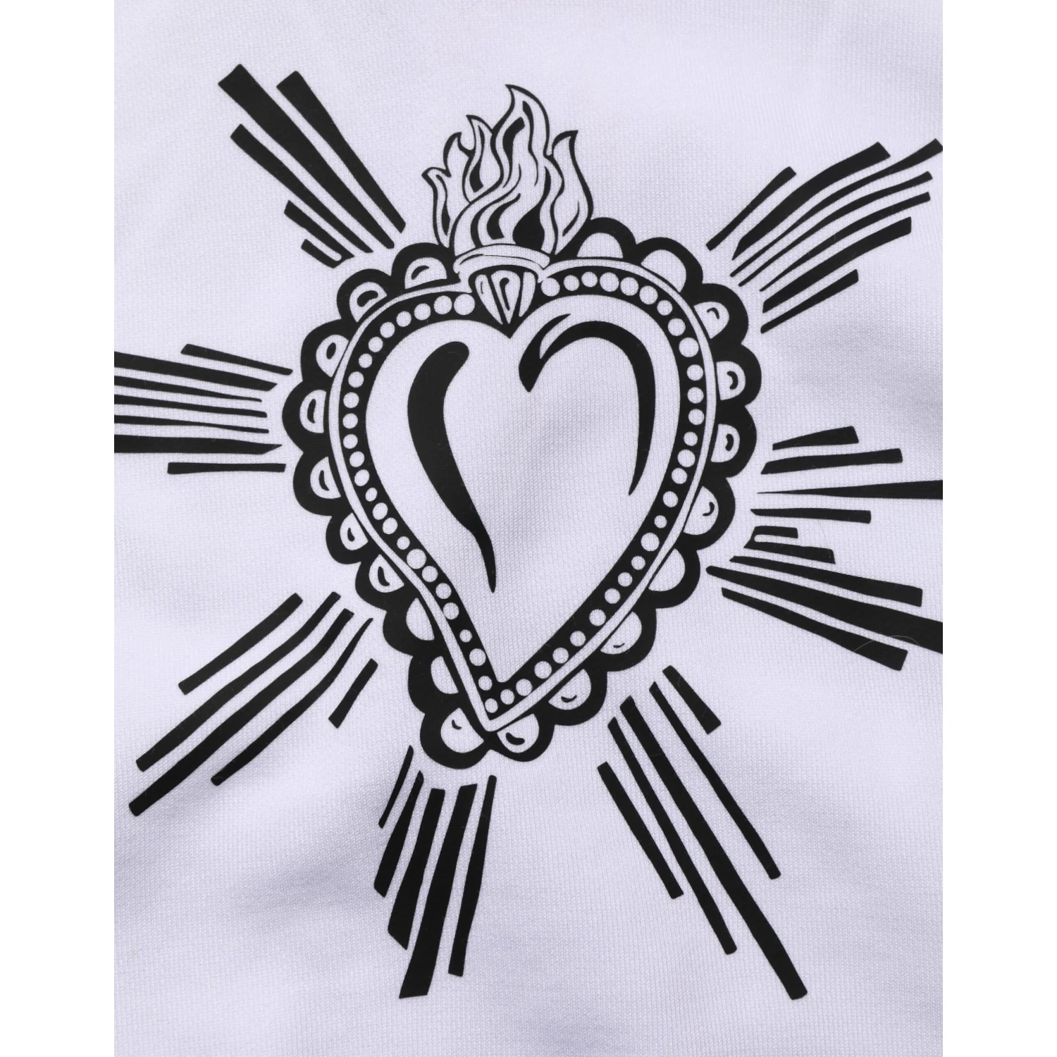 White Sacred Heart Hooded Sweatshirt Sweater