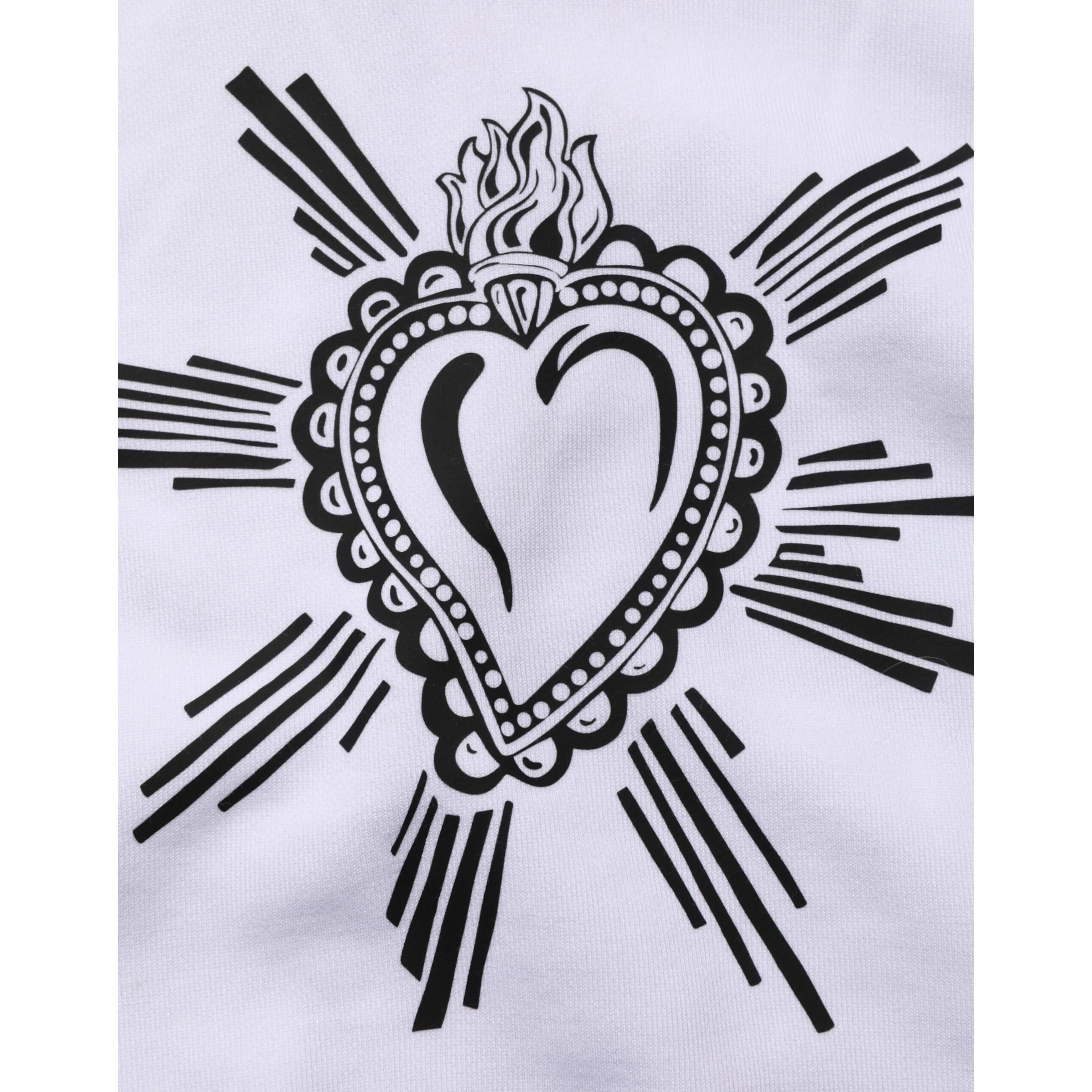 White Sacred Heart Hooded Sweatshirt Sweater