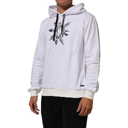 White Sacred Heart Hooded Sweatshirt Sweater