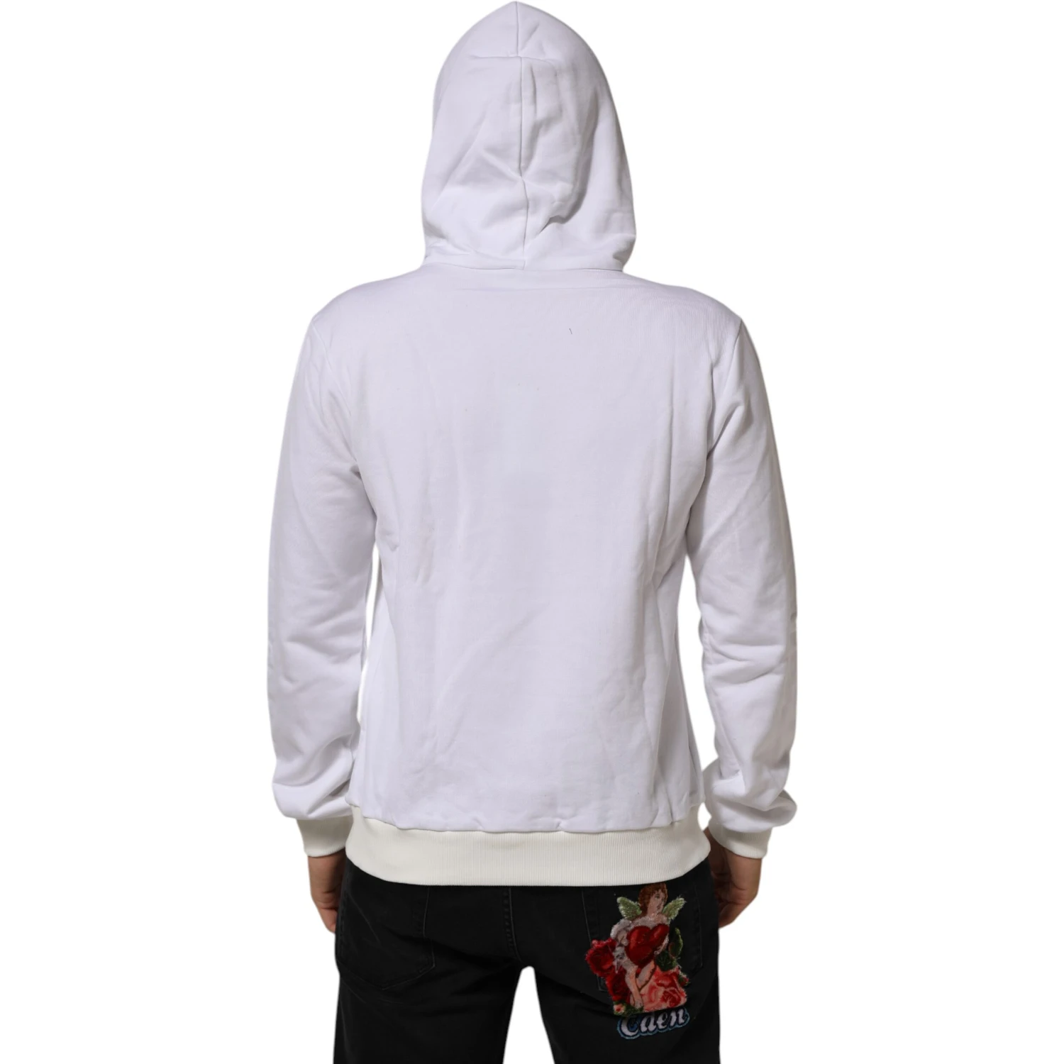 White Sacred Heart Hooded Sweatshirt Sweater