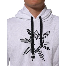 White Sacred Heart Hooded Sweatshirt Sweater