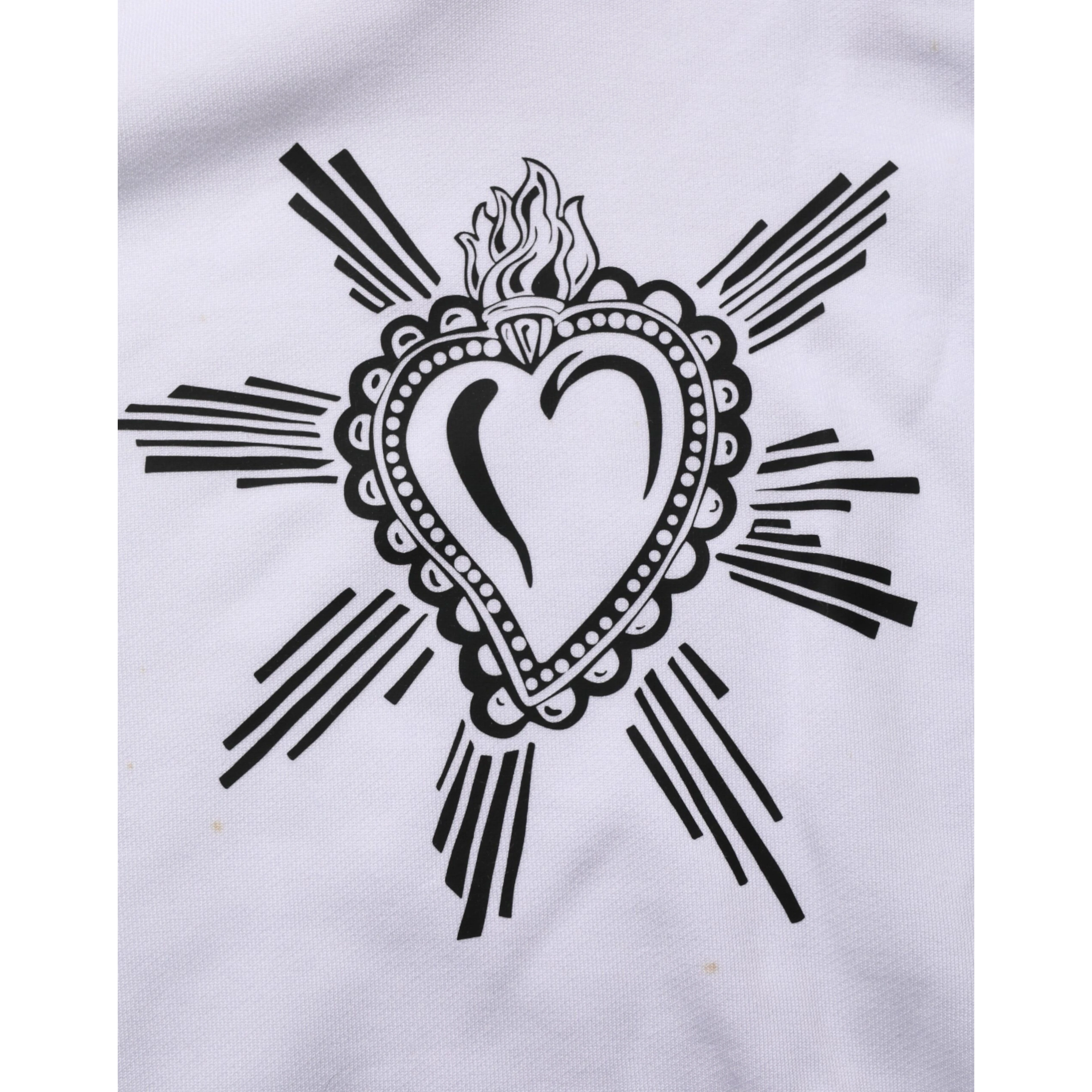 White Sacred Heart Hooded Sweatshirt Sweater