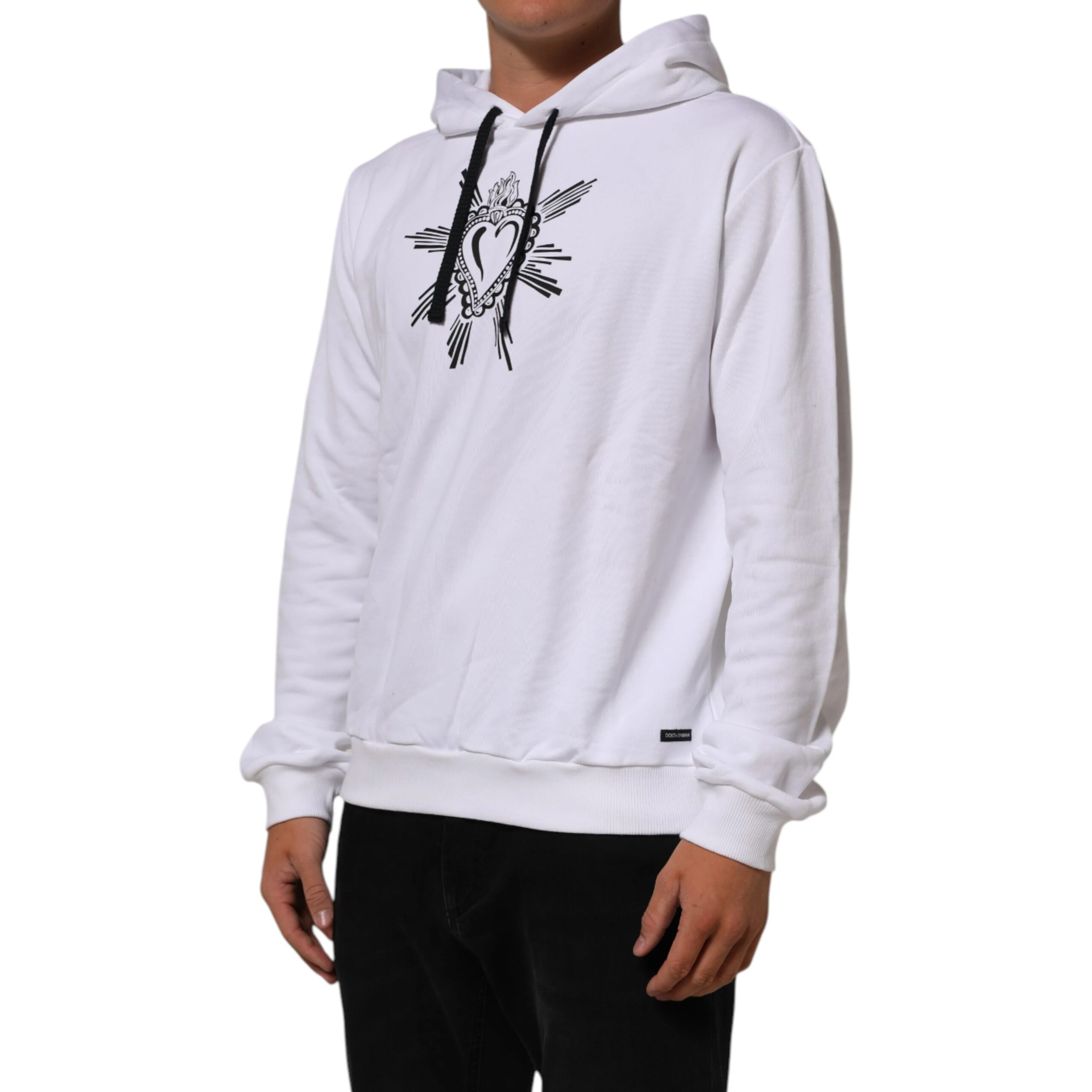 White Sacred Heart Hooded Sweatshirt Sweater