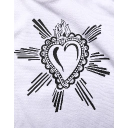 White Sacred Heart Hooded Sweatshirt Sweater