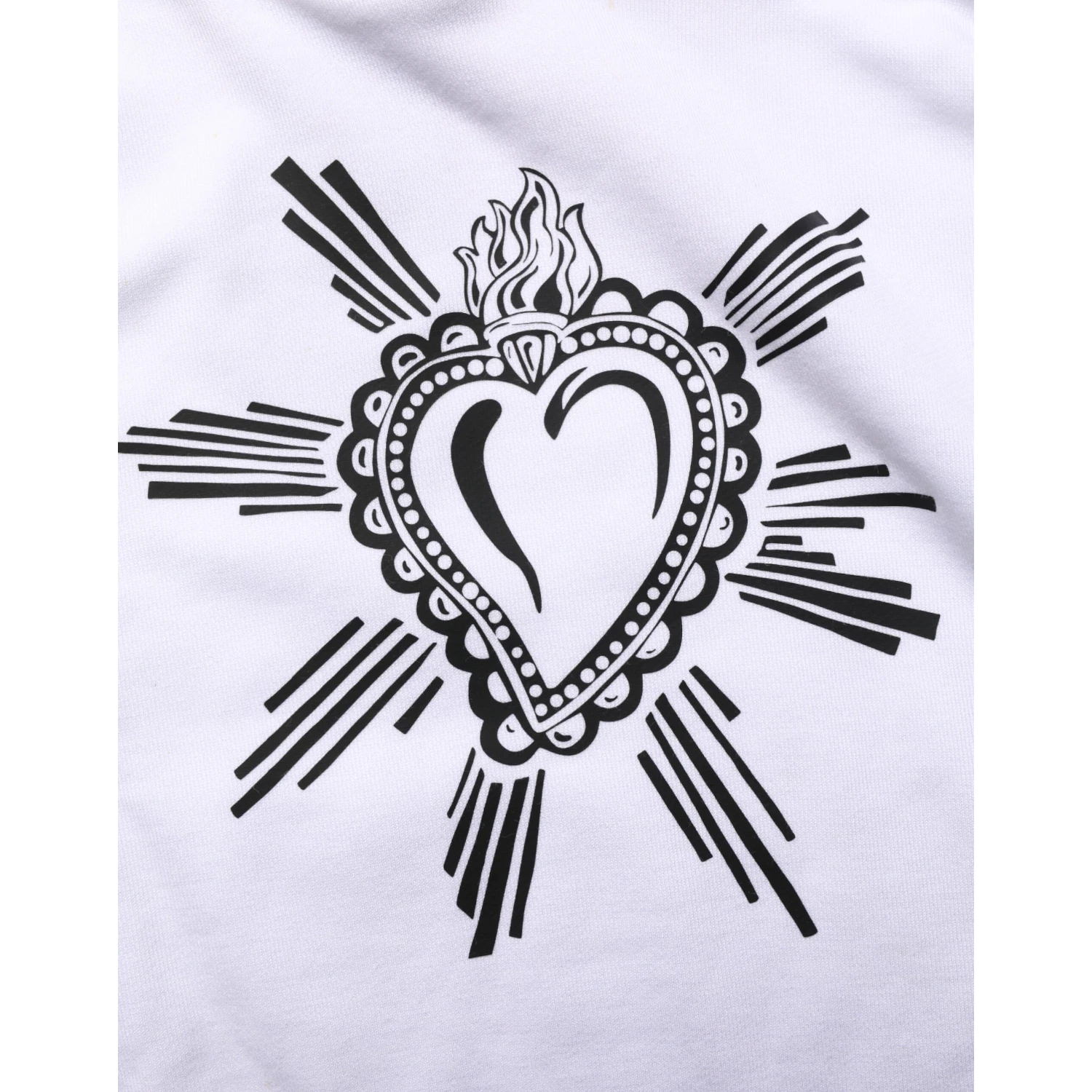 White Sacred Heart Hooded Sweatshirt Sweater