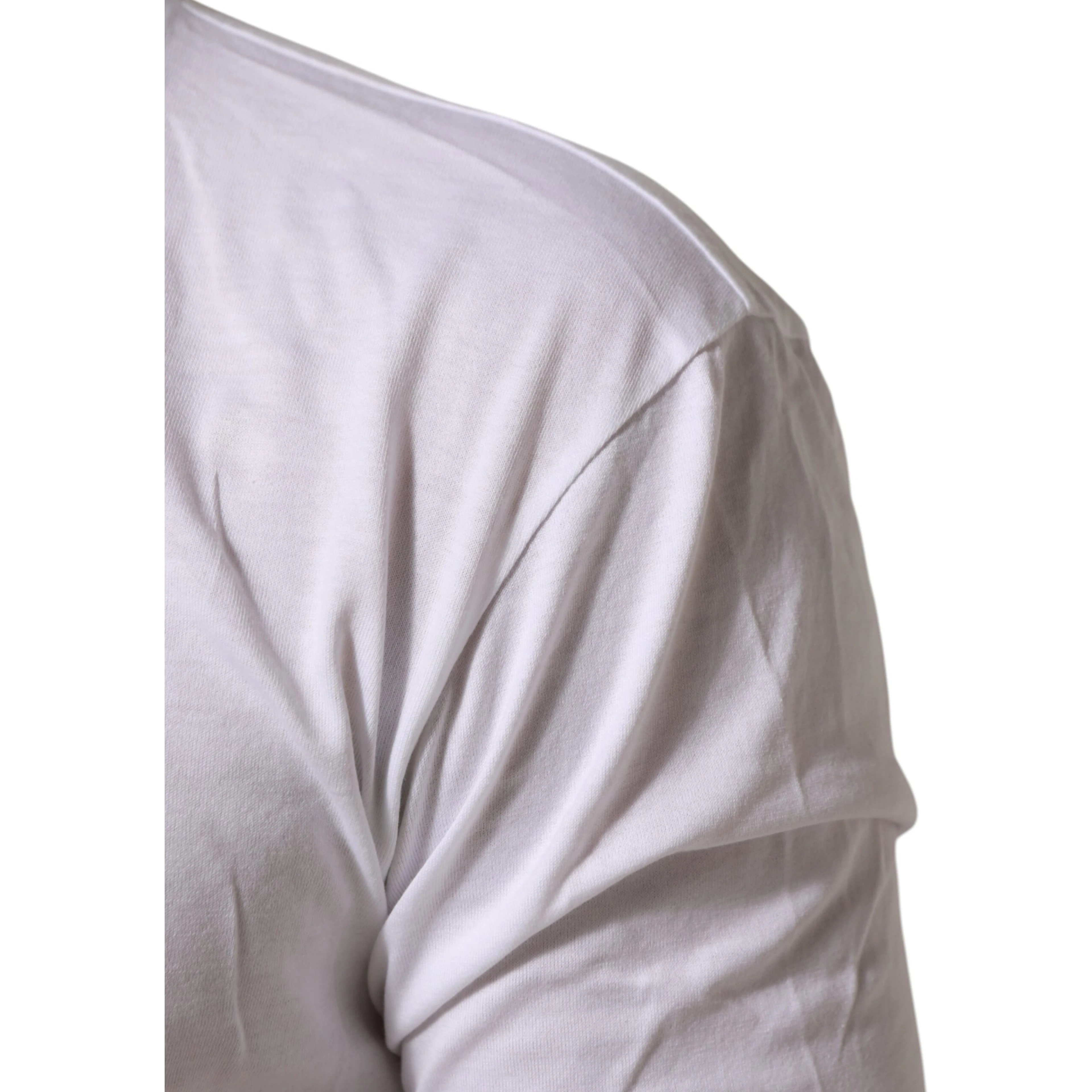 White Cotton Crown King Embroidery T-shirt