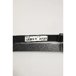 Black Double Strap Leather Silver Buckle Belt