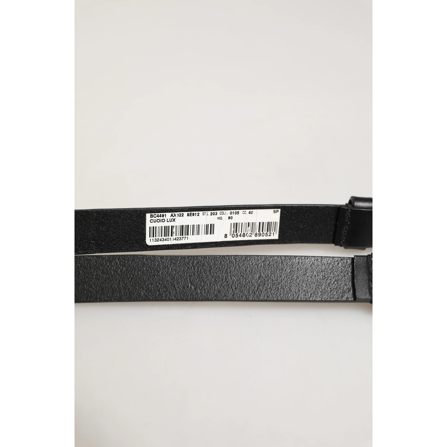 Black Double Strap Leather Silver Buckle Belt