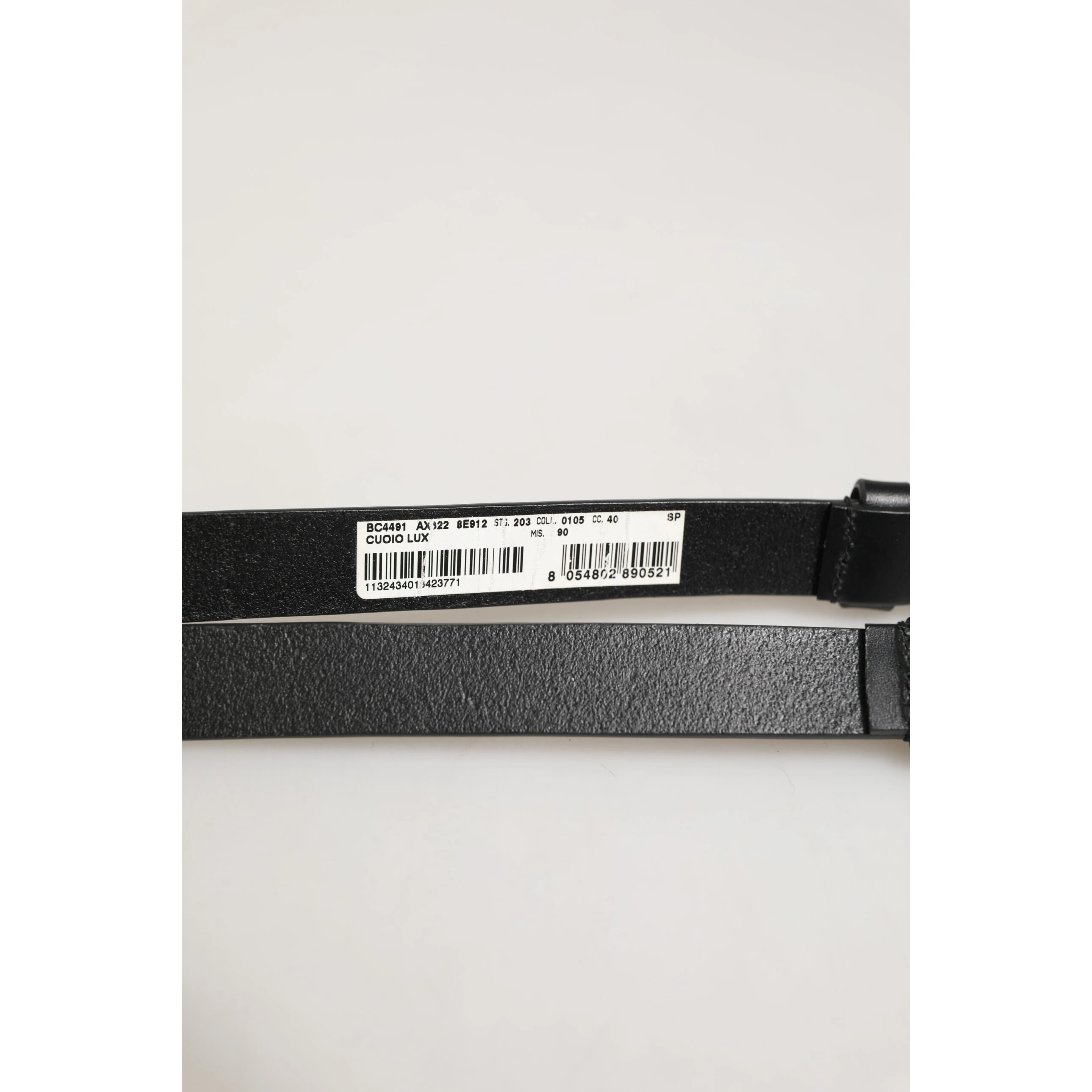 Black Double Strap Leather Silver Buckle Belt