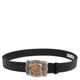 Black Leather Gothic Dragon Metal Buckle Belt