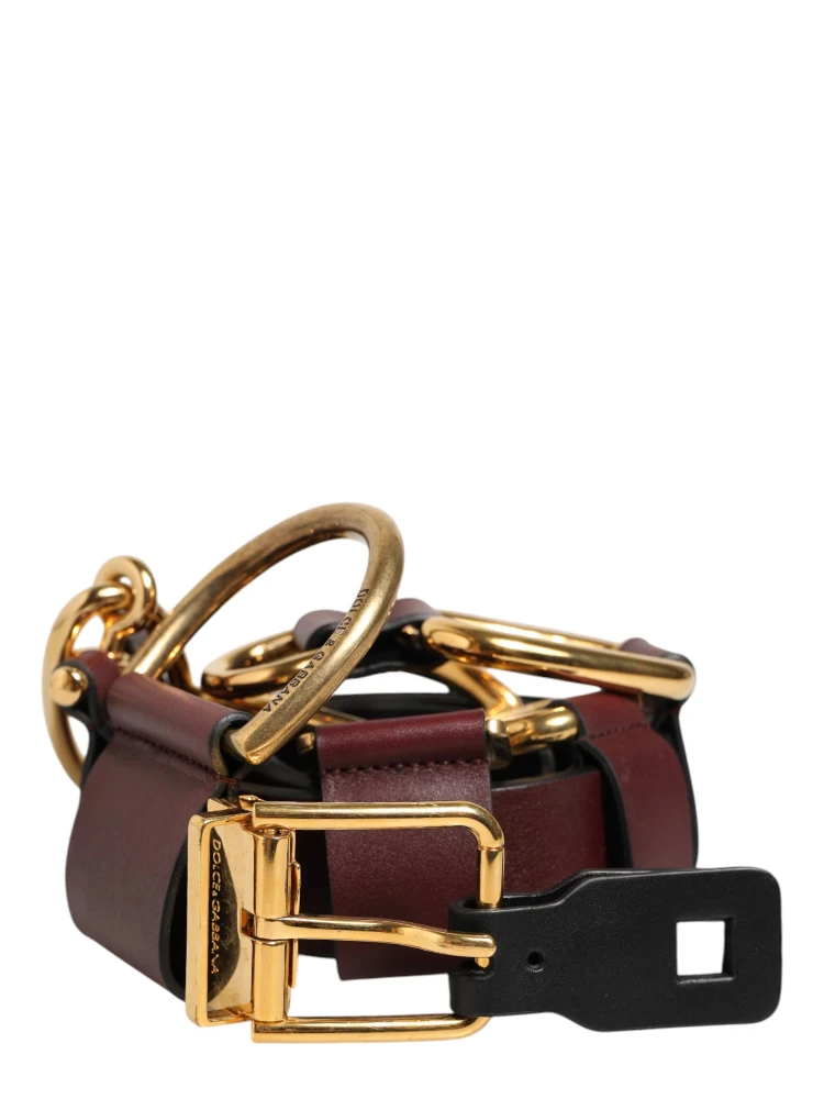 Brown Key Ring Clip Attachments Buckle Belt