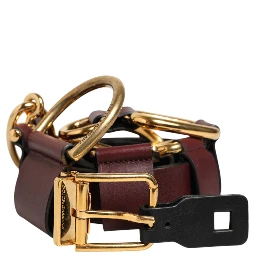 Brown Key Ring Clip Attachments Buckle Belt