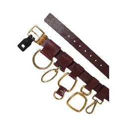Brown Key Ring Clip Attachments Buckle Belt