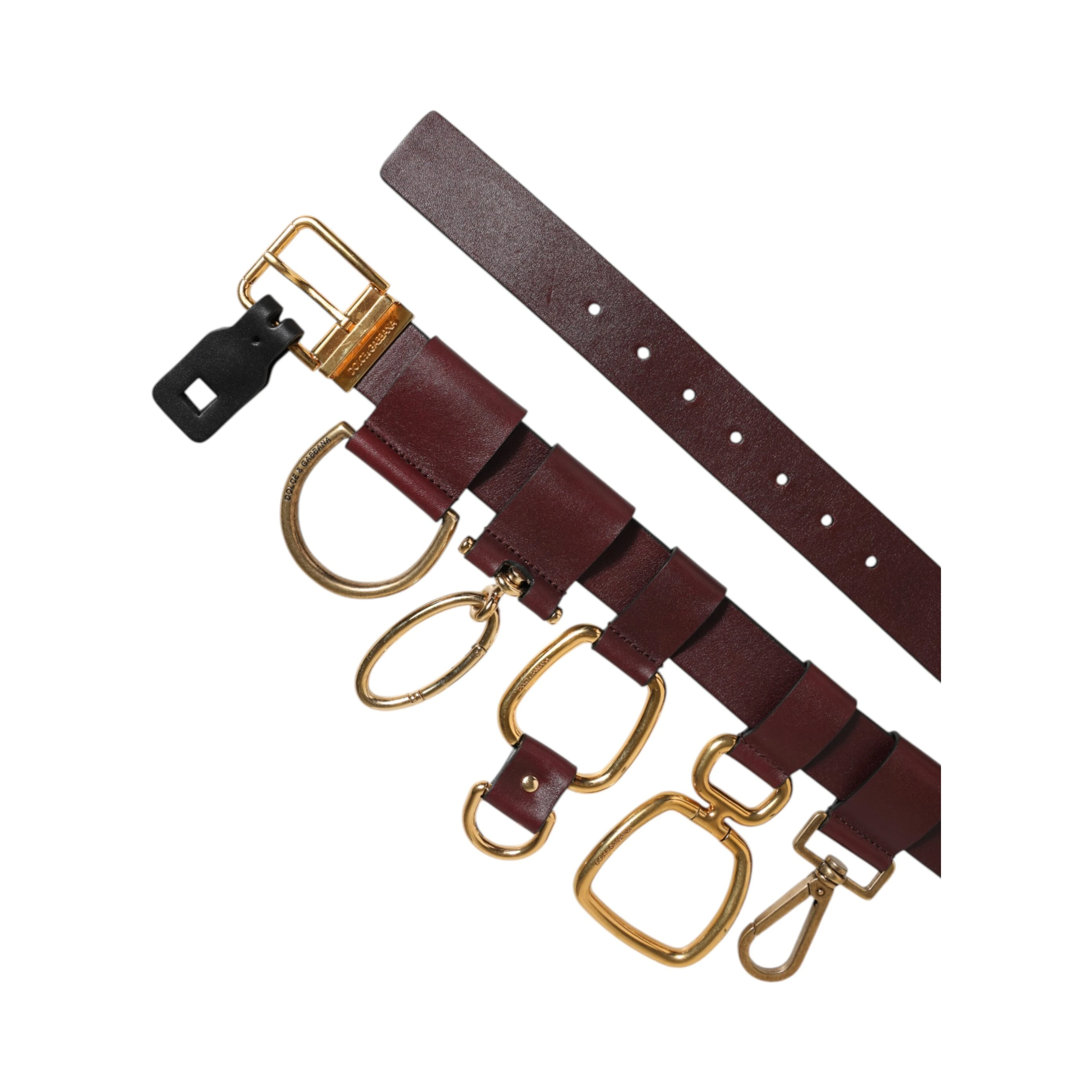 Brown Key Ring Clip Attachments Buckle Belt
