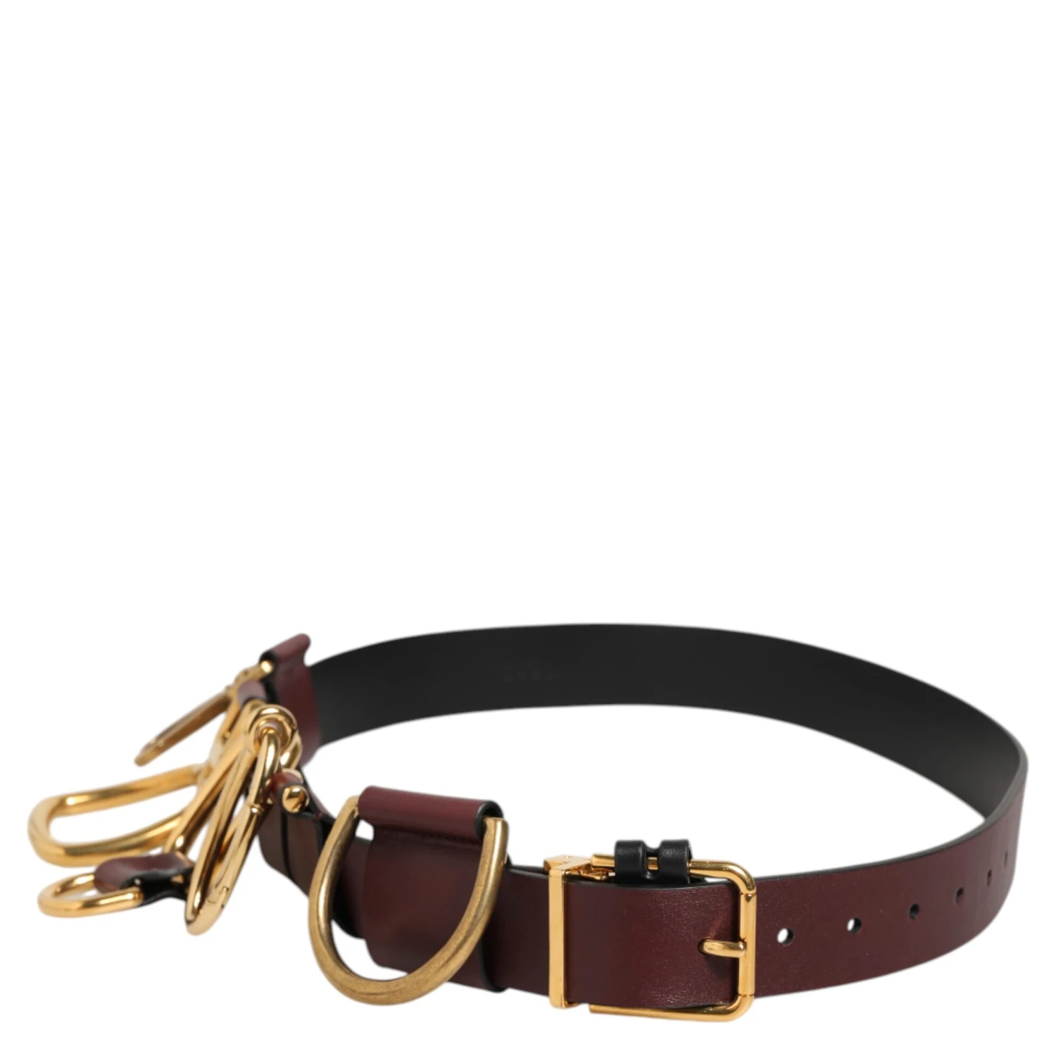 Brown Key Ring Clip Attachments Buckle Belt