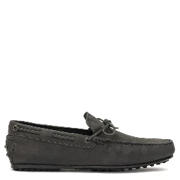 Gray Nubuc Leather Moccassin