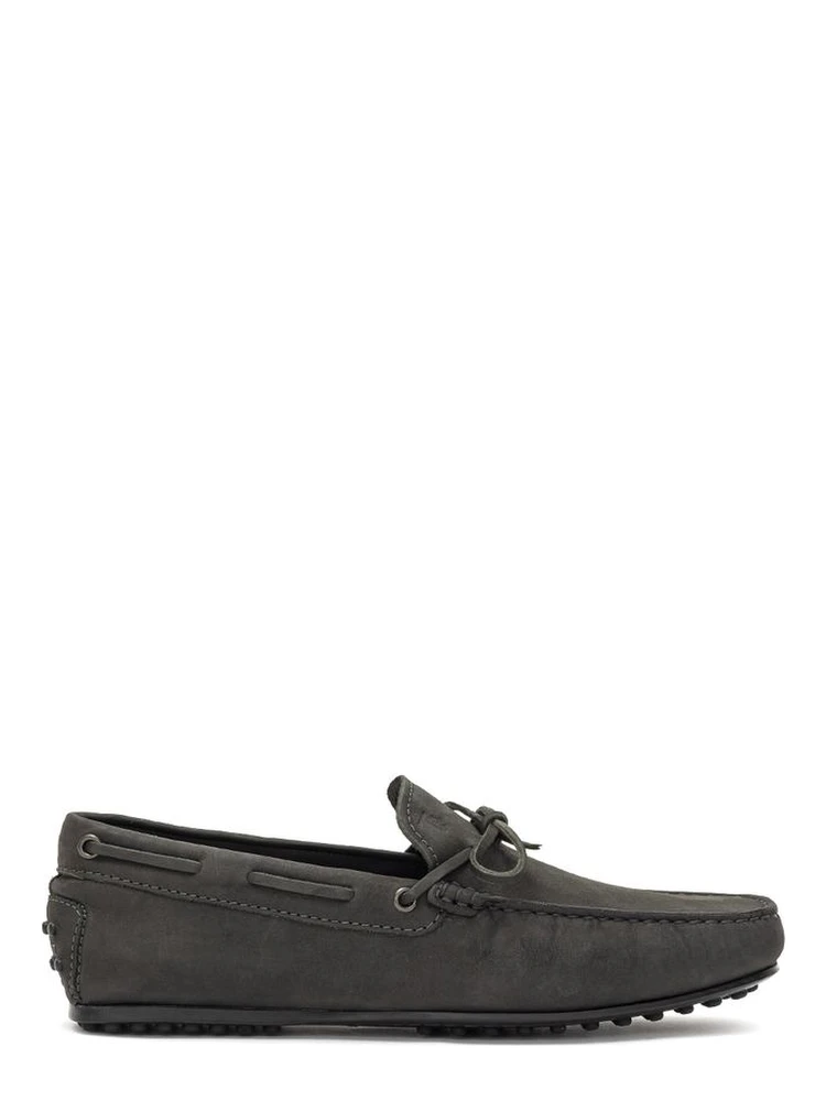 Gray Nubuc Leather Moccassin