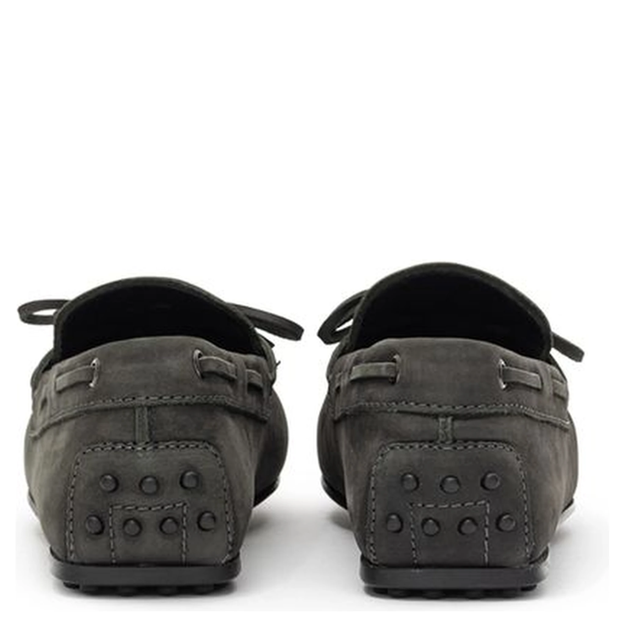 Gray Nubuc Leather Moccassin