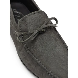 Gray Nubuc Leather Moccassin