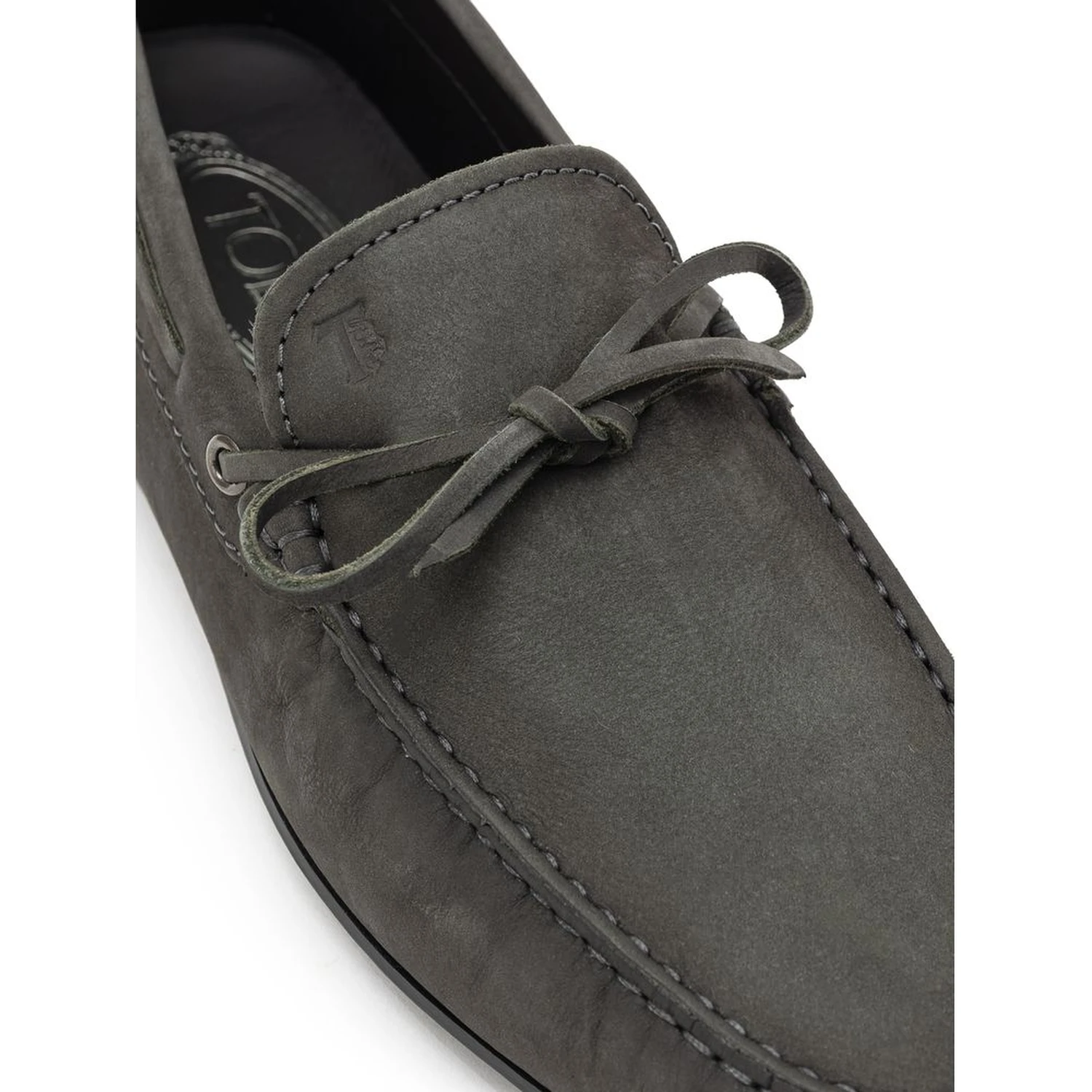 Gray Nubuc Leather Moccassin