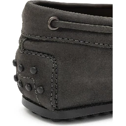 Gray Nubuc Leather Moccassin