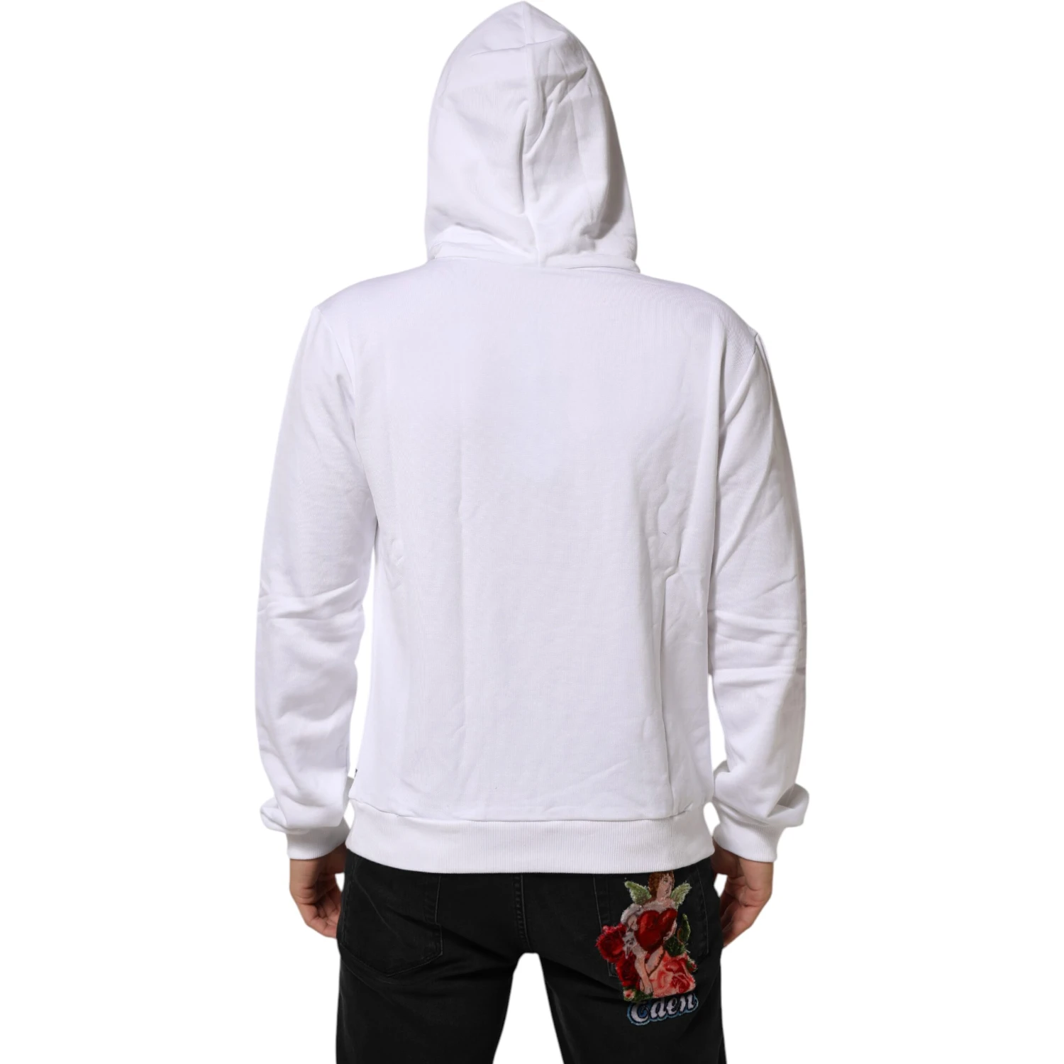 White Sacred Heart Hooded Sweatshirt Sweater