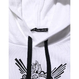 White Sacred Heart Hooded Sweatshirt Sweater