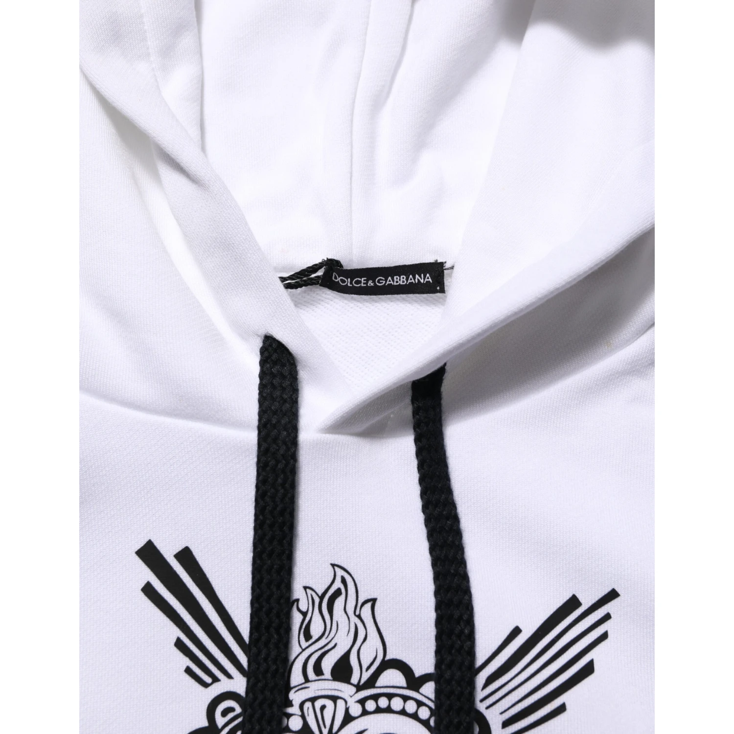 White Sacred Heart Hooded Sweatshirt Sweater