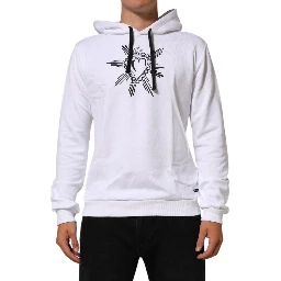 White Sacred Heart Hooded Sweatshirt Sweater