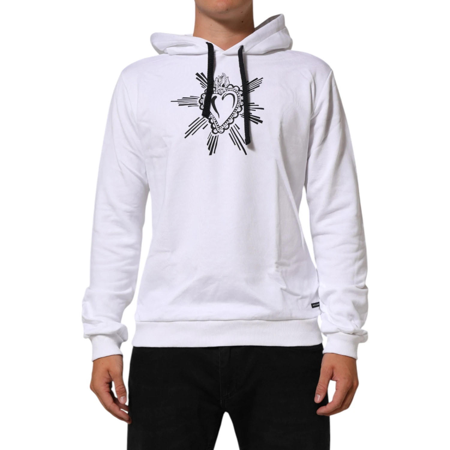 White Sacred Heart Hooded Sweatshirt Sweater