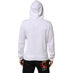 White Sacred Heart Hooded Sweatshirt Sweater