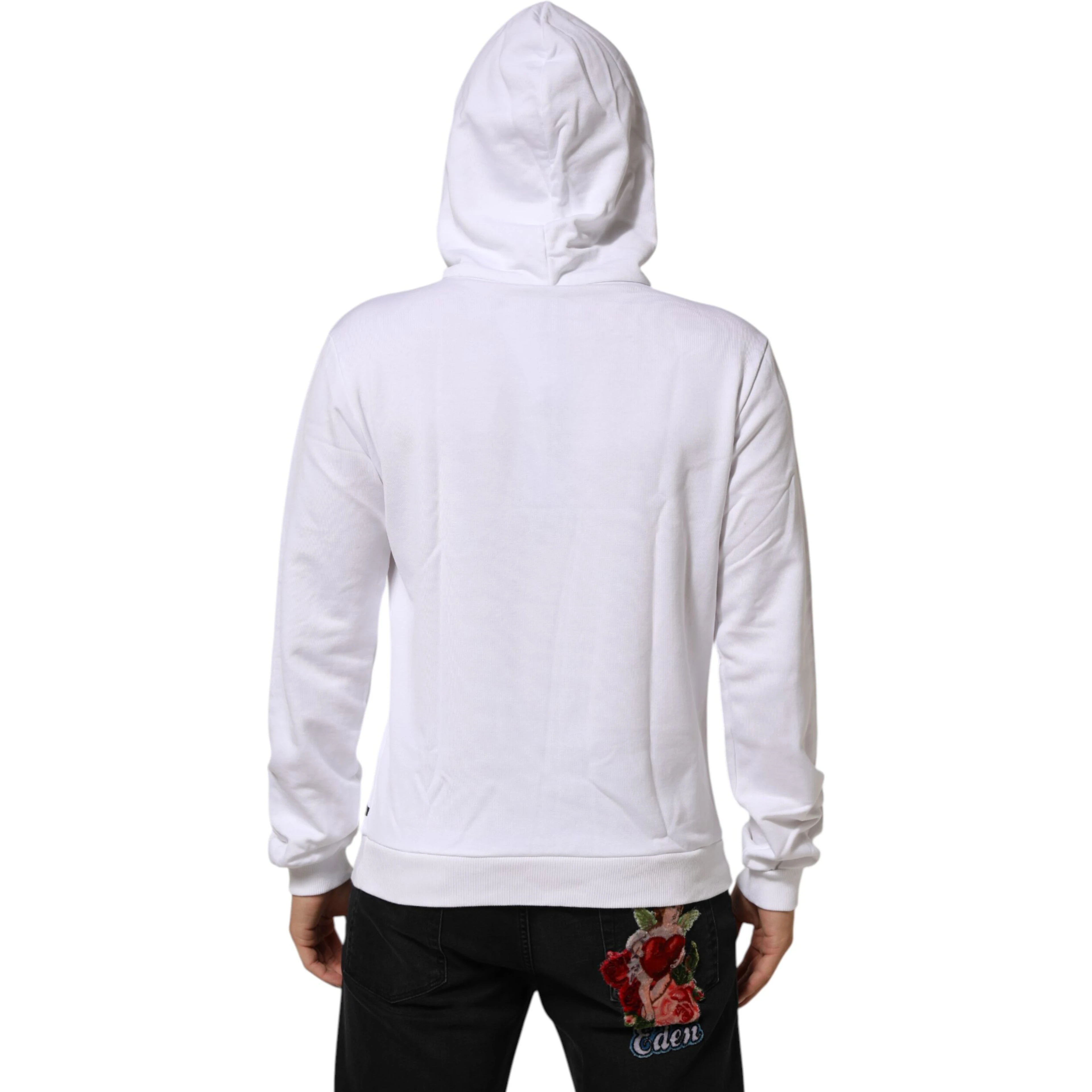 White Sacred Heart Hooded Sweatshirt Sweater