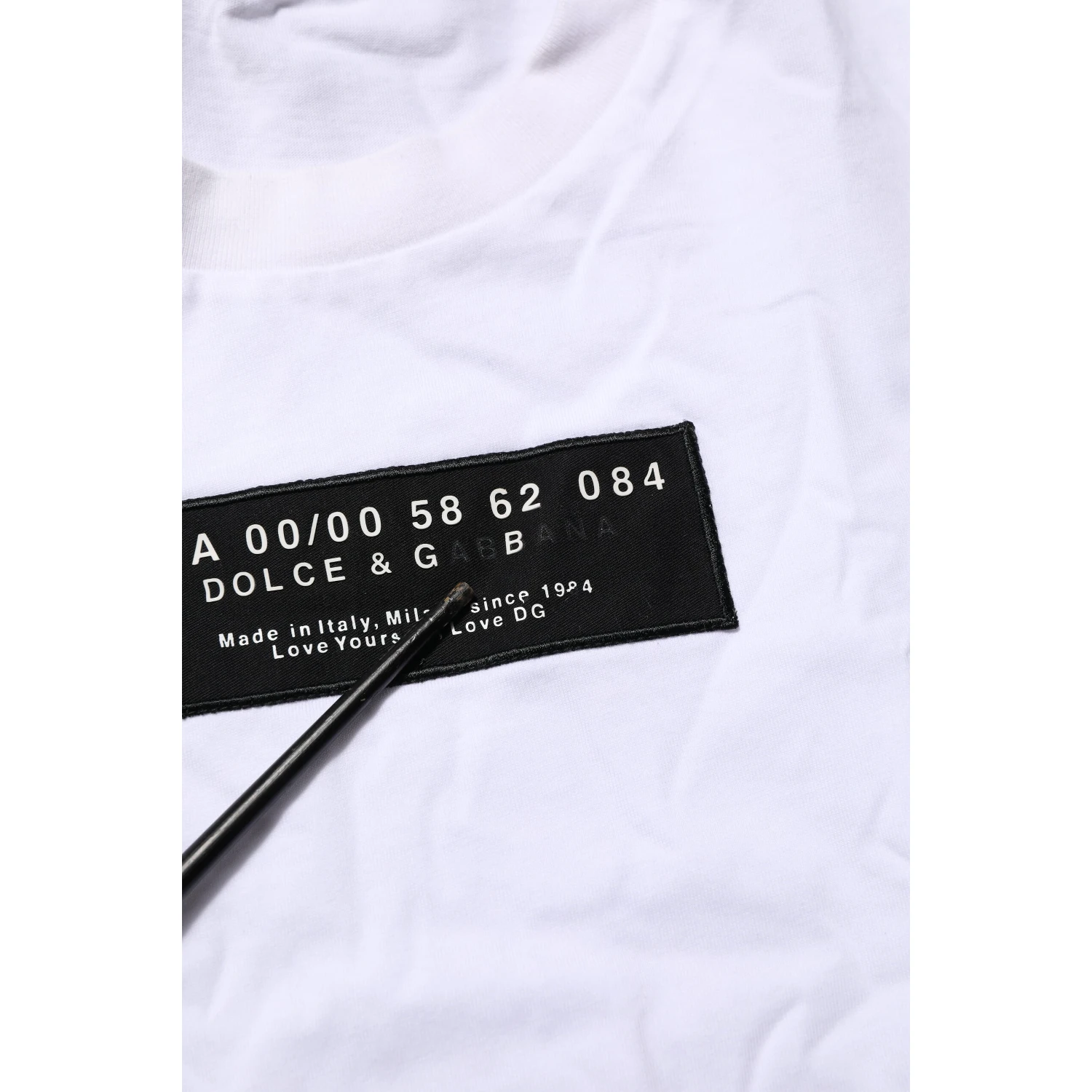 White Cotton Logo Print Crew Neck Men T-shirt