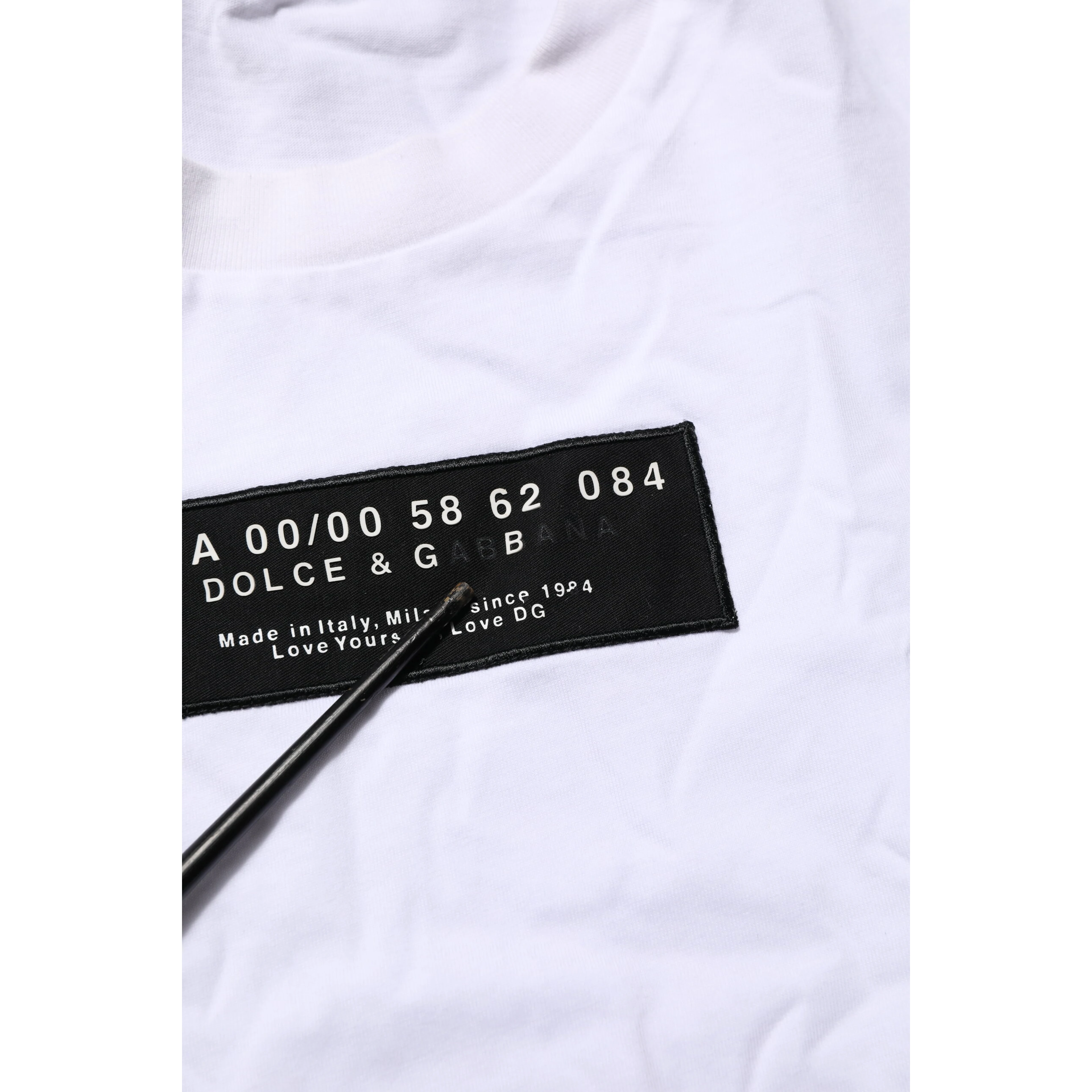 White Cotton Logo Print Crew Neck Men T-shirt