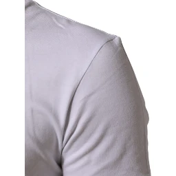 White Cotton Logo Print Crew Neck Men T-shirt